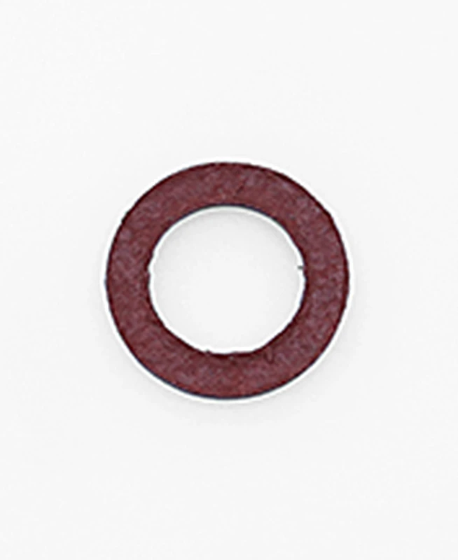 Eine flache, rotbraune Fiberring-Unterlagscheibe (13/8,4 × 1,0 mm, 8806) mit Loch liegt auf weißem Hintergrund.