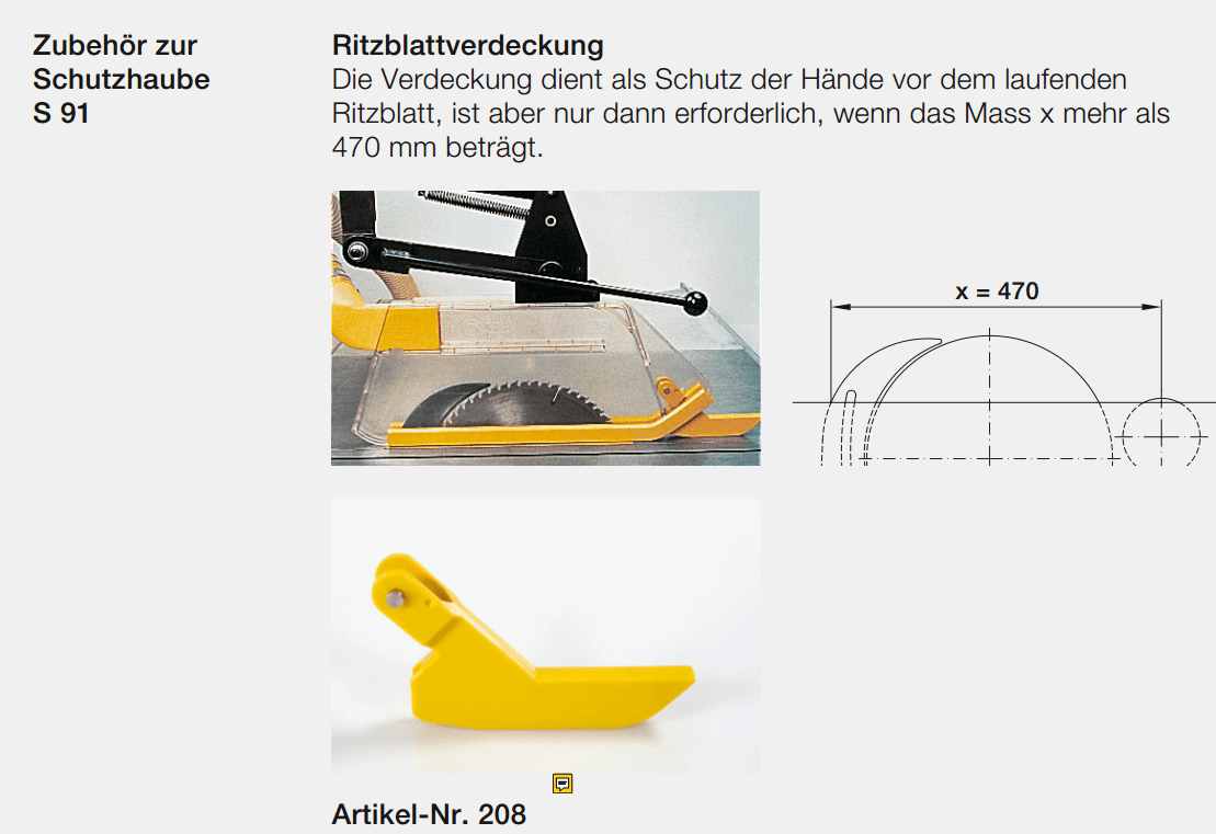 Ritzblattverdeckung zu Schutzhaube S 91 (208)