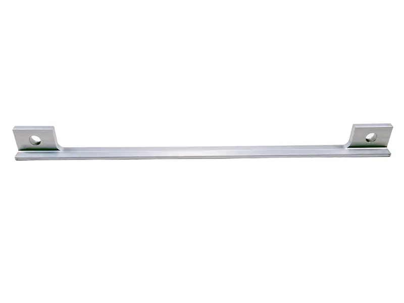 Anschlaglineal 300x3mm (12639), Metall, mit rechtwinkligen Biegungen, Befestigungsloecher, für Arbeitsschutz, weiss.