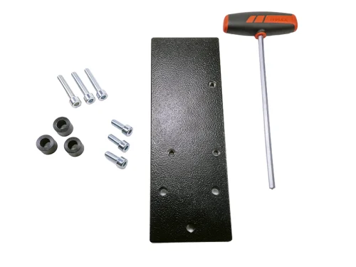 Suvamatic-Set 14443 Panhans 445A, Anschlussplatte 1713, Bolzen, Distanzhuelsen, Schrauben und T-Griff auf Weiss.