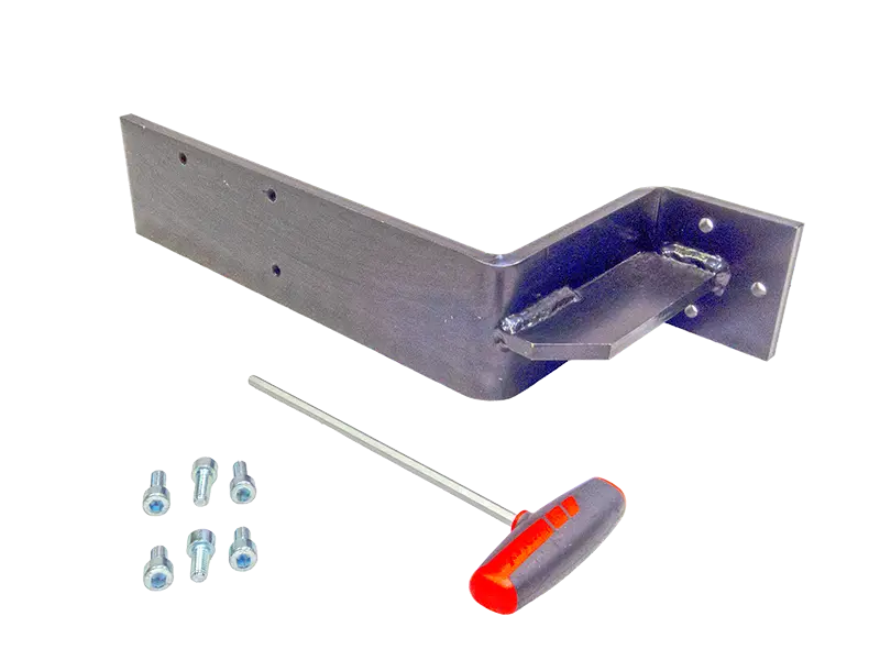 Suvamatic-Set (45815), FS 410 mit Anschlussplatte 1719, Metallwinkel, Schrauben, Muttern & Schraubenzieher auf Weiss.